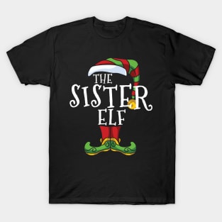 Sister Elf Family Christmas Matching Holiday Funny Pajama T-Shirt